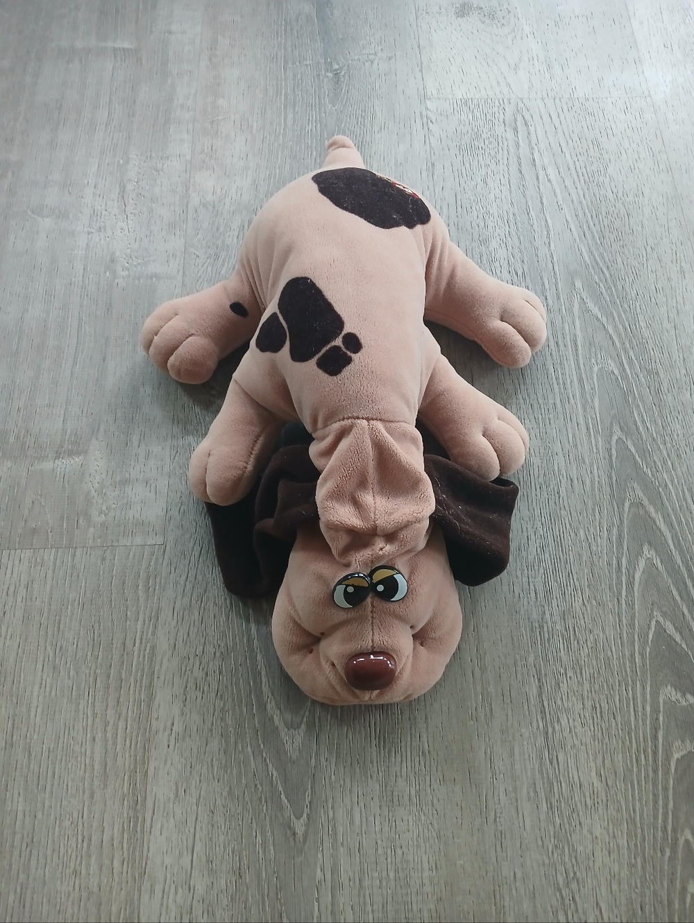 Pound Puppy Plush Dog  with Brown Spot Accents